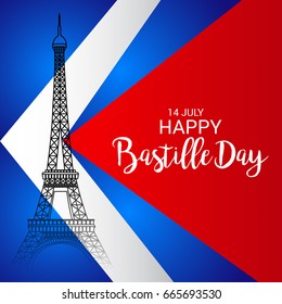 Vector illustration of a Banner for Happy Bastille Day.