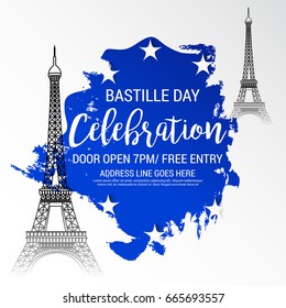 Vector illustration of a Banner for Happy Bastille Day.