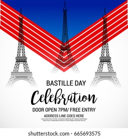 Vector illustration of a Banner for Happy Bastille Day.
