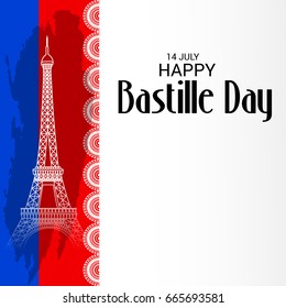 Vector illustration of a Banner for Happy Bastille Day.