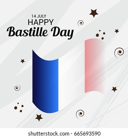 Vector illustration of a Banner for Happy Bastille Day.