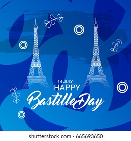 Vector illustration of a Banner for Happy Bastille Day.
