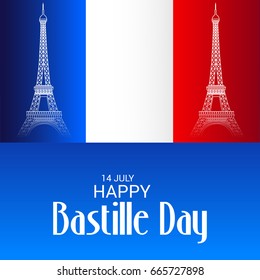 Vector illustration of a Banner for Happy Bastille Day.