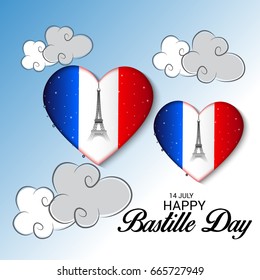 Vector illustration of a Banner for Happy Bastille Day.