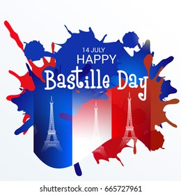 Vector illustration of a Banner for Happy Bastille Day.