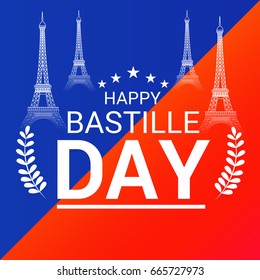 Vector illustration of a Banner for Happy Bastille Day.