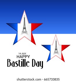 Vector illustration of a Banner for Happy Bastille Day.