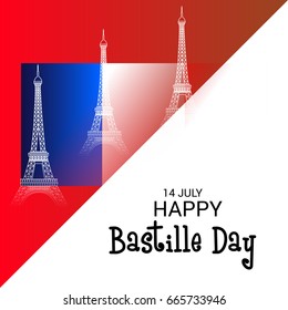 Vector illustration of a Banner for Happy Bastille Day.