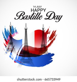 Vector illustration of a Banner for Happy Bastille Day.