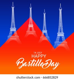 Vector illustration of a Banner for Happy Bastille Day.