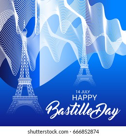 Vector illustration of a Banner for Happy Bastille Day.