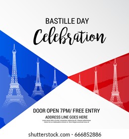 Vector illustration of a Banner for Happy Bastille Day.