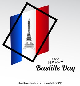 Vector illustration of a Banner for Happy Bastille Day.