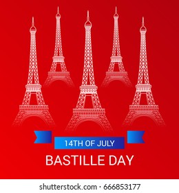 Vector illustration of a Banner for Happy Bastille Day.