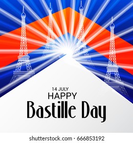 Vector illustration of a Banner for Happy Bastille Day.