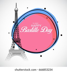 Vector illustration of a Banner for Happy Bastille Day.