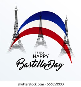 Vector illustration of a Banner for Happy Bastille Day.