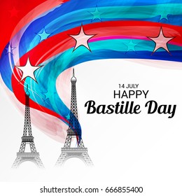 Vector illustration of a Banner for Happy Bastille Day.