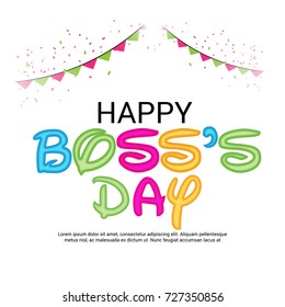 Vector Illustration Banner Happy Bosss Day Stock Vector (Royalty Free ...