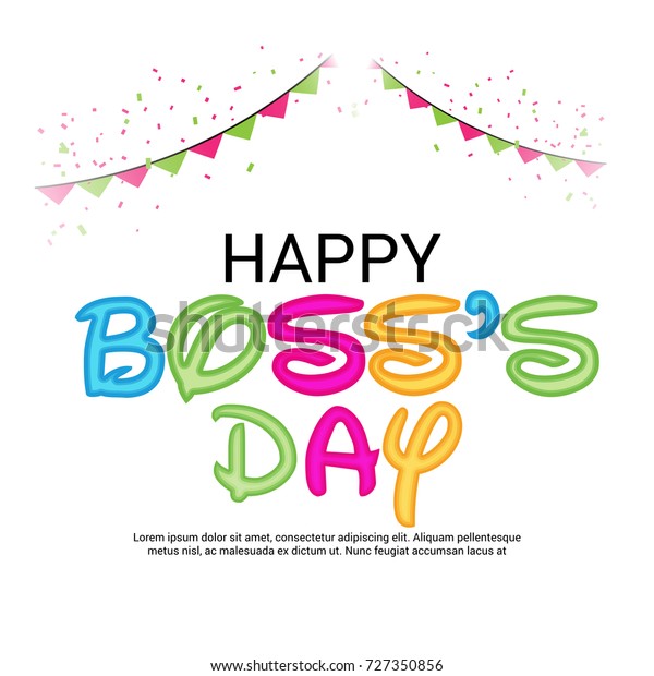 Vector Illustration Banner Happy Bosss Day Stock Vector (Royalty Free ...