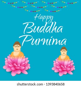 Vector illustration of a Banner for Happy Buddha Purnima.