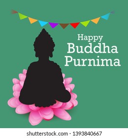 Vector illustration of a Banner for Happy Buddha Purnima.