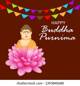 Vector illustration of a Banner for Happy Buddha Purnima.