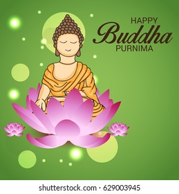 Vector Illustration Banner Happy Buddha Purnima Stock Vector (Royalty ...