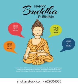 Vector illustration of a Banner for Happy Buddha Purnima.
