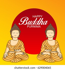 Vector illustration of a Banner for Happy Buddha Purnima.
