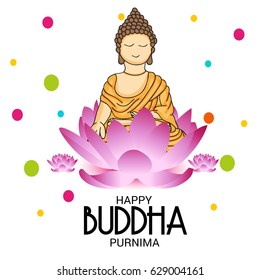Vector illustration of a Banner for Happy Buddha Purnima.