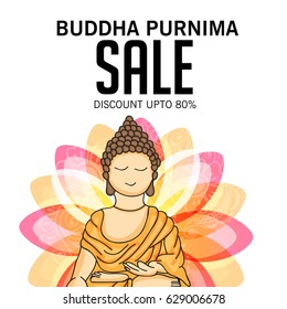 Vector illustration of a Banner for Happy Buddha Purnima.