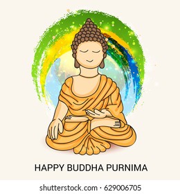 Vector illustration of a Banner for Happy Buddha Purnima.