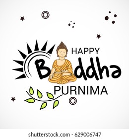 Vector illustration of a Banner for Happy Buddha Purnima.