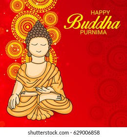 Vector illustration of a Banner for Happy Buddha Purnima.