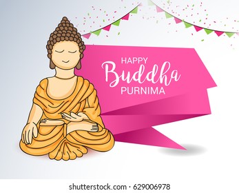 Vector illustration of a Banner for Happy Buddha Purnima.