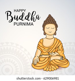 Vector illustration of a Banner for Happy Buddha Purnima.