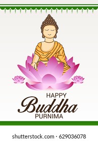 Vector illustration of a Banner for Happy Buddha Purnima.