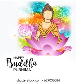 Vector illustration of a Banner for Happy Buddha Purnima.
