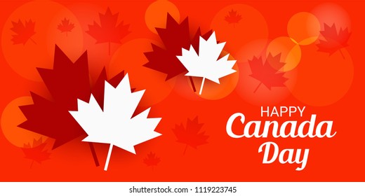 Vector illustration of a Banner for Happy Canada Day with Text Space Background.