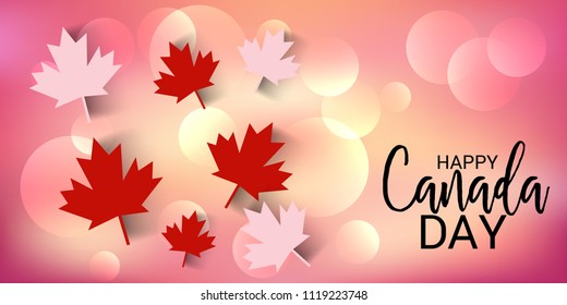 Vector illustration of a Banner for Happy Canada Day with Text Space Background.