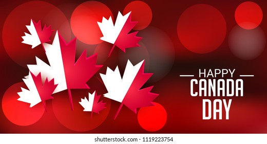 Vector illustration of a Banner for Happy Canada Day with Text Space Background.