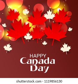 Vector illustration of a Banner for Happy Canada Day with Text Space Background.