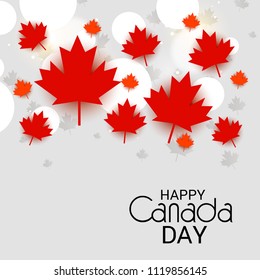 Vector illustration of a Banner for Happy Canada Day with Text Space Background.
