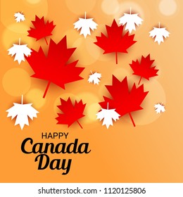 Vector illustration of a Banner for Happy Canada Day with Text Space Background.