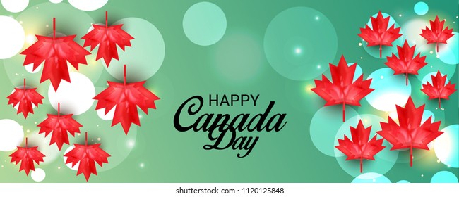 Vector illustration of a Banner for Happy Canada Day with Text Space Background.