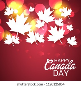 Vector illustration of a Banner for Happy Canada Day with Text Space Background.