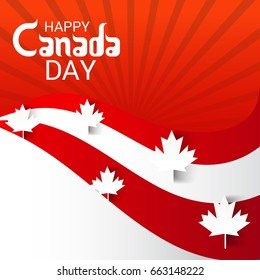 Vector illustration of a Banner for Happy Canada day.
