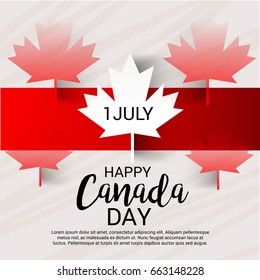Vector illustration of a Banner for Happy Canada day.