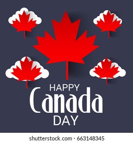 Vector illustration of a Banner for Happy Canada day.